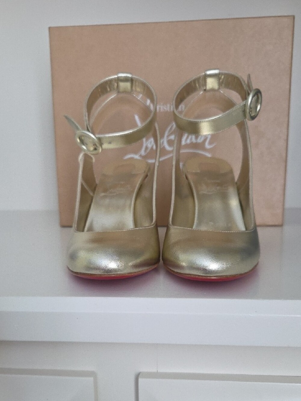 Christian Louboutin Metallic Gold Miss Sab Slingback Pump - Picture 2 of 9